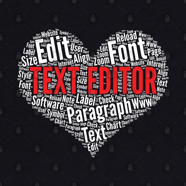 Text Editor Heart Shape Word Cloud Design Newspaper Editor product by theodoros20